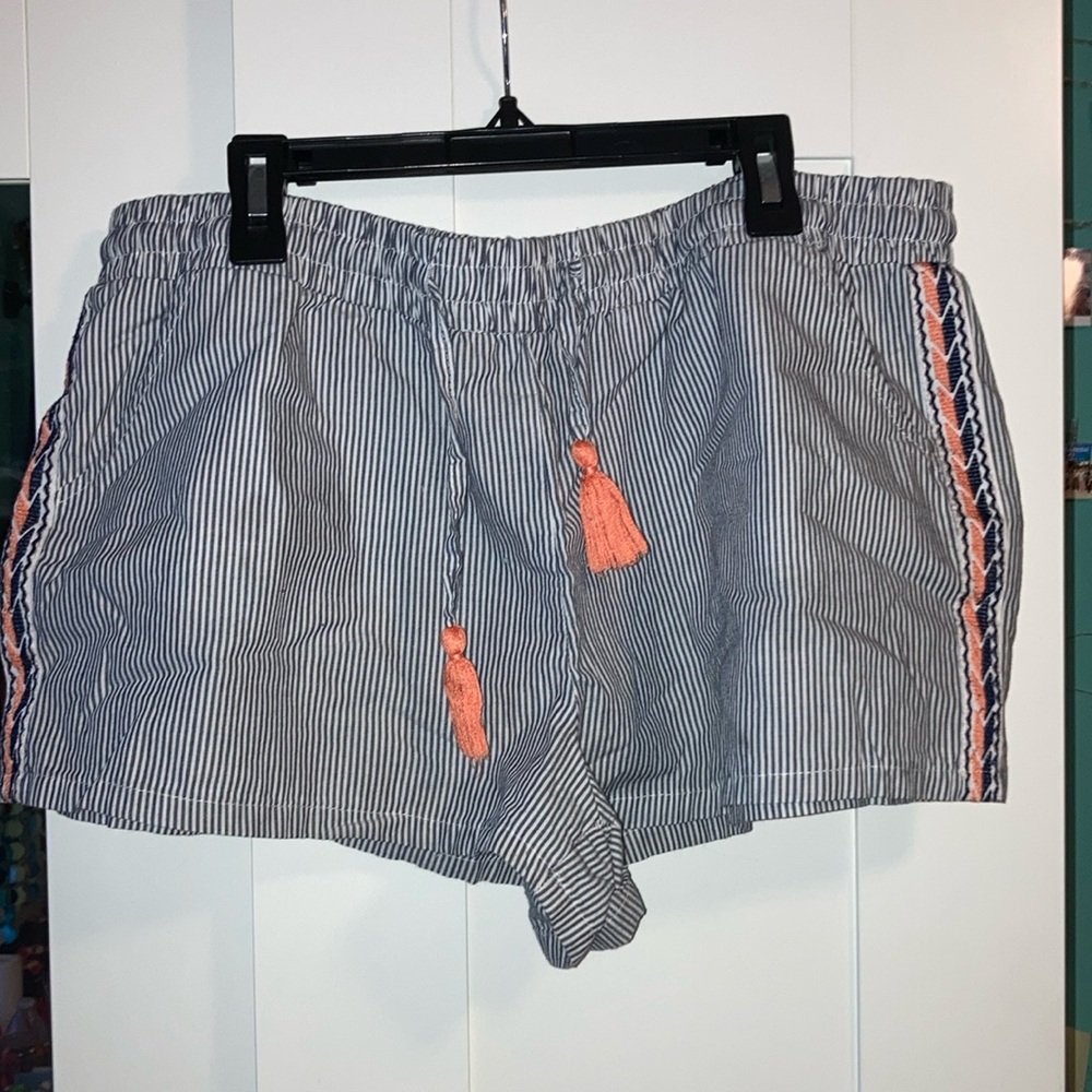 Justbe shorts, Large, blue and white stripes
